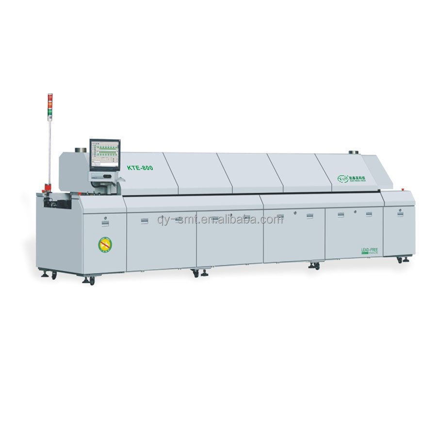 KTE-800 SMT Soldering Machine 8 Zones Lead Free Hot air Reflow Oven for SMT Assembly Production Line